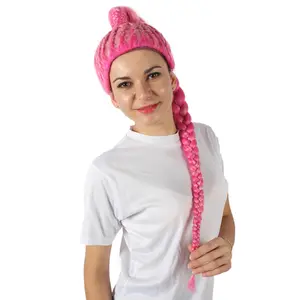 HPO Adult Women's Drag Race Pink Braided Ponytail Wig | Television Show Character Cosplay Wigs Best for Pride Parade Ponytail