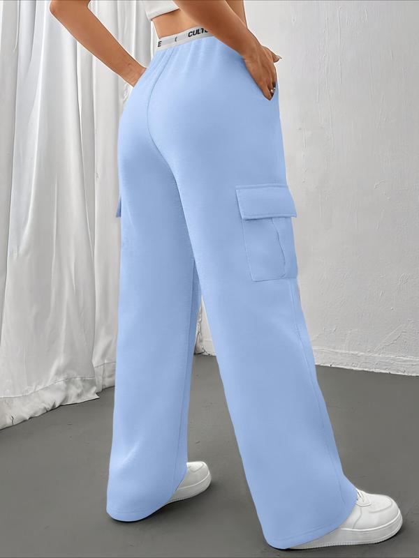 Women's Floral Print Pocket Sweatpants, Casual Jogger Pants for Spring & Fall, Women's Trousers for Daily Wear