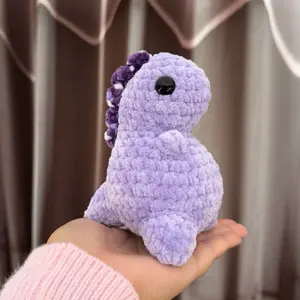 Handmade crochet purple dino plushie