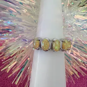 Size 8 ring lab created different stones