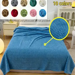Breathable Bubble Fleece Blanket, Lightweight Air Conditioning Throw, No Shedding, Sofa Nap Mat, Pet Bed Cover, All Seasons Use