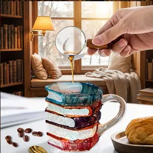 ceramic series glass book shaped  funny  cute  unique coffee unique design library  dad  Funny  Retirement Ceramic Coffee Mug fire