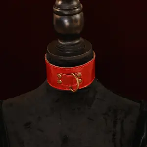 Crimson Antique Leather Set (Collar, Leash, Ankle Cuffs & Wrist Cuffs)