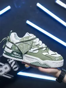 Stylish Breathable Thick Sole Sneakers for Students, Casual All-Season PU Leather Shoes, Trendy Sports Footwear for Comfort