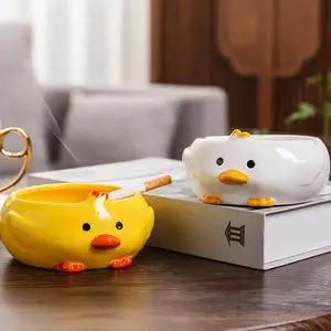 Ceramic Ashtray Creative Cute Duck Cartoon Small Animal Home Living Room Bedroom Office Ashtray