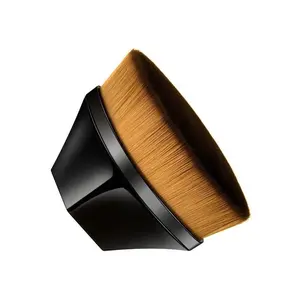 Flat Top Kabuki Hexagon Foundation Makeup Brush for Blending Liquid, Cream or Flawless Powder Cosmetics with Bonus Case