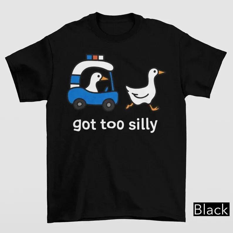 Silly Goose Police Chase Shirt, Got Too Silly Meme Tee, Humorous Shirt, Animal Lover Shirt, Funny Goose T-Shirt, Silly Goose Arrest Shirt