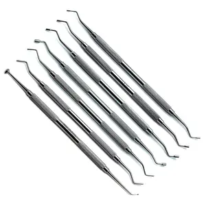 Dental Amalgam Filling Serrated Pluggers Plastic Composite Ball Burnishers Double Ended Restorative 7 Pieces Instruments