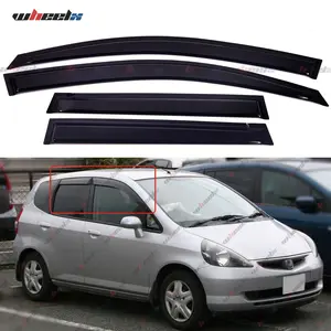 For 2006-2008 Honda Fit Hatchback | Window Visors Rain Guards Sun Shields Vent Deflectors | Tape-On Style, 4PCS  #HondaFit #WindowVisors #TapeOnRainGuards #CarAccessories
