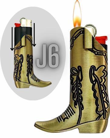 Cowboy Boot Lighter Case. Cow Boy Boot Lighter Holder Sleeve for J5 and J6 BIC Lighters. | Lighters NOT Included