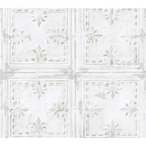 Tin Tile-White Wall Decal