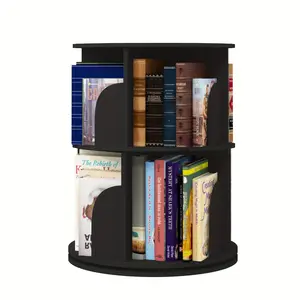 360 ° Rotating Stackable Bookshelf Organizer - Black