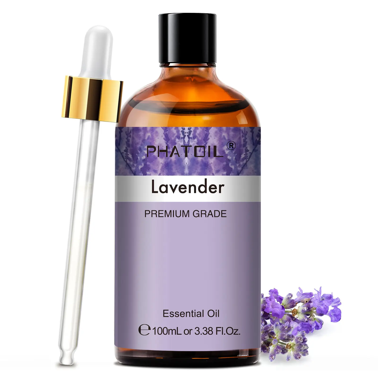 PHATOIL 3.38oz Pure Natural Lavender Essential Oil - Home Fragrance Scented Oil for Diffuser, Humidifier, DIY Soap Making