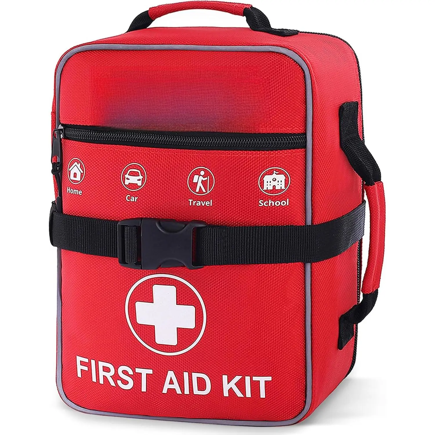 520 Pieces Premium First Aid Kit - Large Emergency Medical Kit for Survival, Car, Home, Travel, Camping, Backpack, Hiking, School (Red)