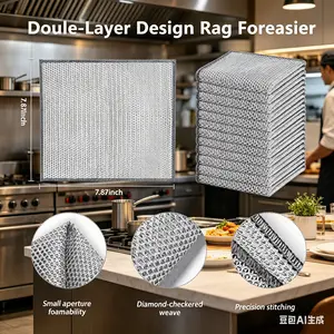 40 Pcs New Upgrade Steel Wire Dishcloth,Double-Layer Steel Wire Cleaning Cloth,Powerful Cleaning Non-Scratch Wire Dishcloth Rag for Cookware, Sinks, Dishes, Stove Tops