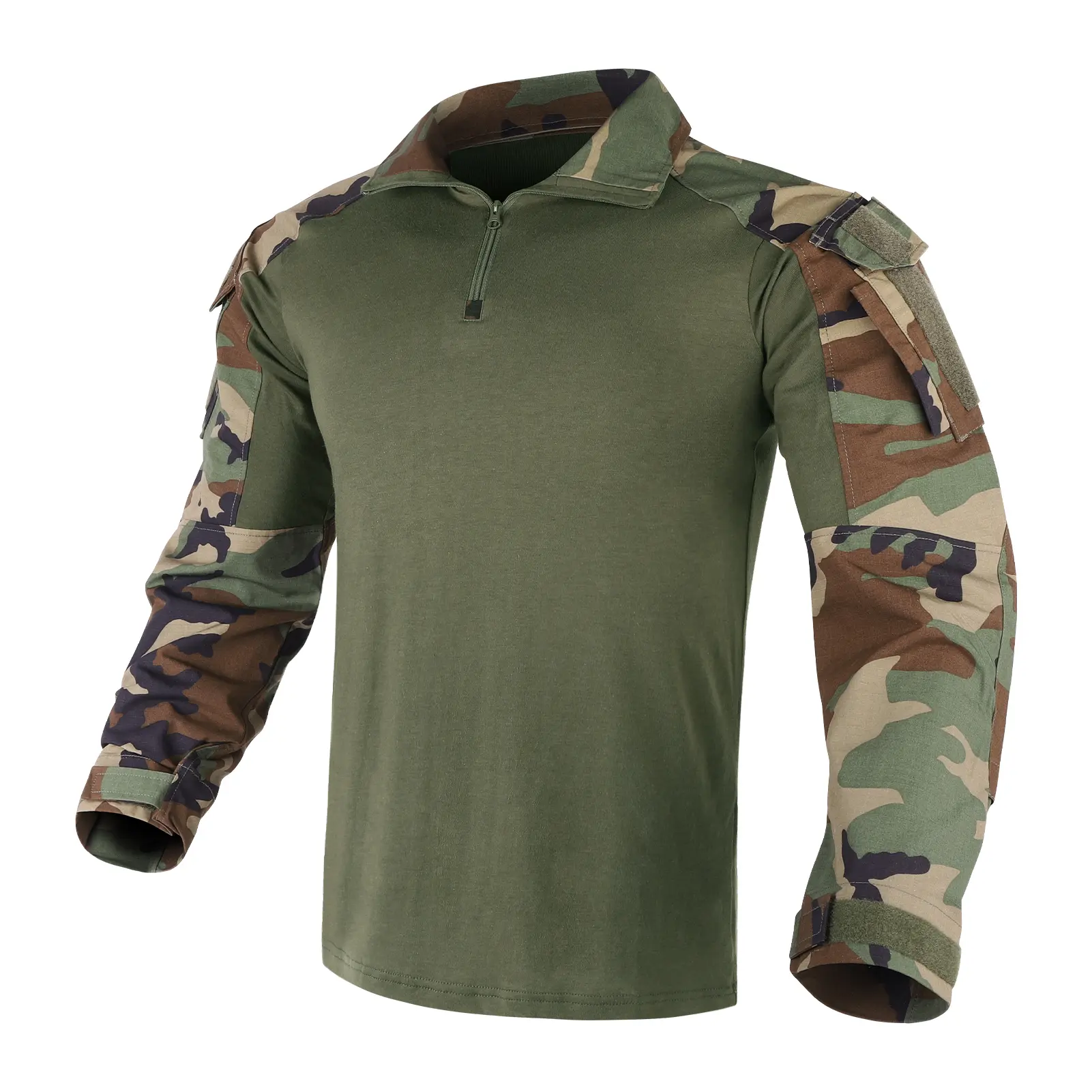 KRYDEX Men's G3 Tactical Combat Shirt, Long Sleeve Ripstop Cotton-Poly with Removable Elbow Pads & YKK Zip for Airsoft, Training & Hunting, All Season, Ripstop Fabric, Athletic Breathable, Breathable Lightweight Top, Paintball, Male, Removable Pads