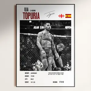 Ilia Topuria Poster, UFC Poster, MMA Poster, MMA Fan Gift, Gym Poster( Unframed - Print Only )