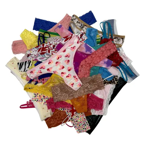 Sexy Thongs for Women 20 Pack Multicolor T-Backs Lacy G Strings Lingerie Panties Tanga Varity of Underwear