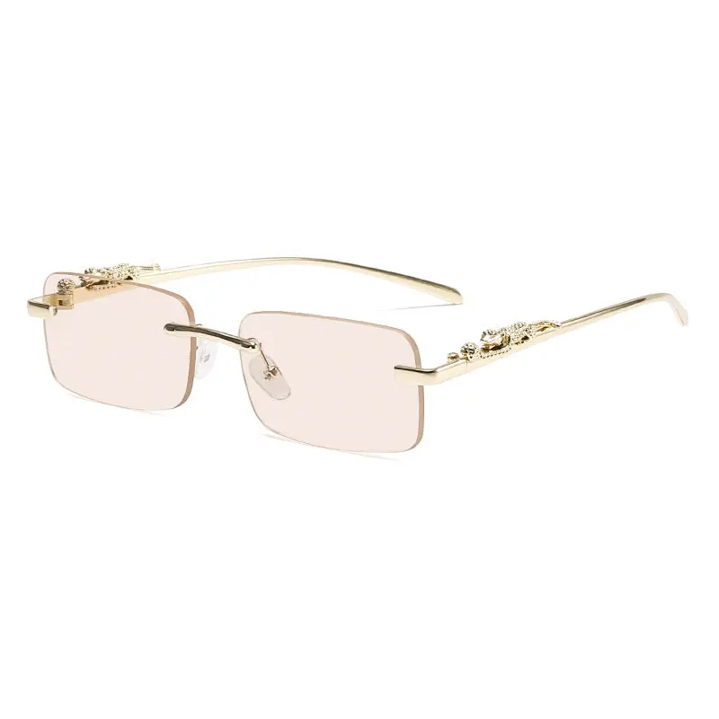 Gold Leopard Frames Sunglasses — Pink Lens