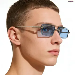 Retro Metal Square Sunglasses for Women and Men, Trendy UV400 Fashion Eyewear, Lightweight Designer Style Shades for Driving, Travel, Beach, Streetwear and Everyday Outdoor Use