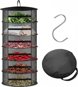 6 Layer Camping Drying Rack, 23.6" x 51" Extra Tall Herb Drying Net with Storage Bag, Outdoor Hanging Foldable Mesh Organizer for Herbs, Flowers, Clothing & Food