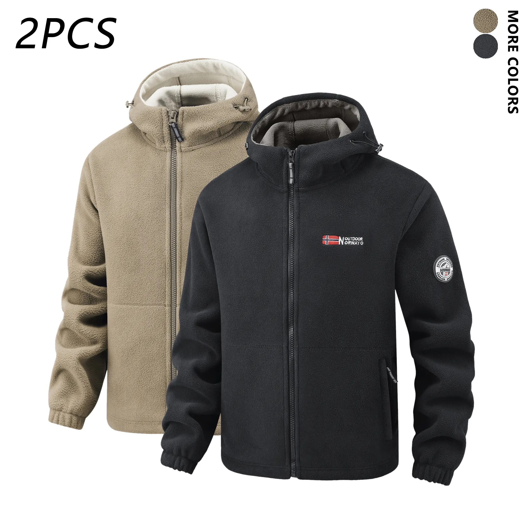 New Men's Casual Fleece-Lined Thickened Coat - Menswear, Autumn-Winter Model, Stylish Microfleece Fabric, Graphene Lining, Warm, Fashionable, Energetic, Suitable for Everyday Wear, Coats