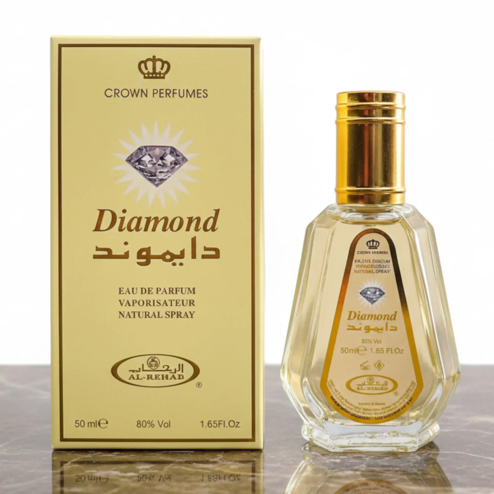 Al Rehab Diamond Unisex 50ml (1.65fl oz) Perfume - Elegant Scent, Floral, Fresh, Smooth, Amber Musk - Long-Lasting Adults' Fragrance for Work, Smelling Good