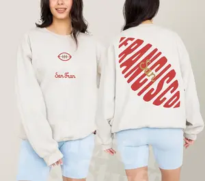 Retro San Francisco Football Sweatshirt, Unisex Vintage Game Day Crewneck with Back Print