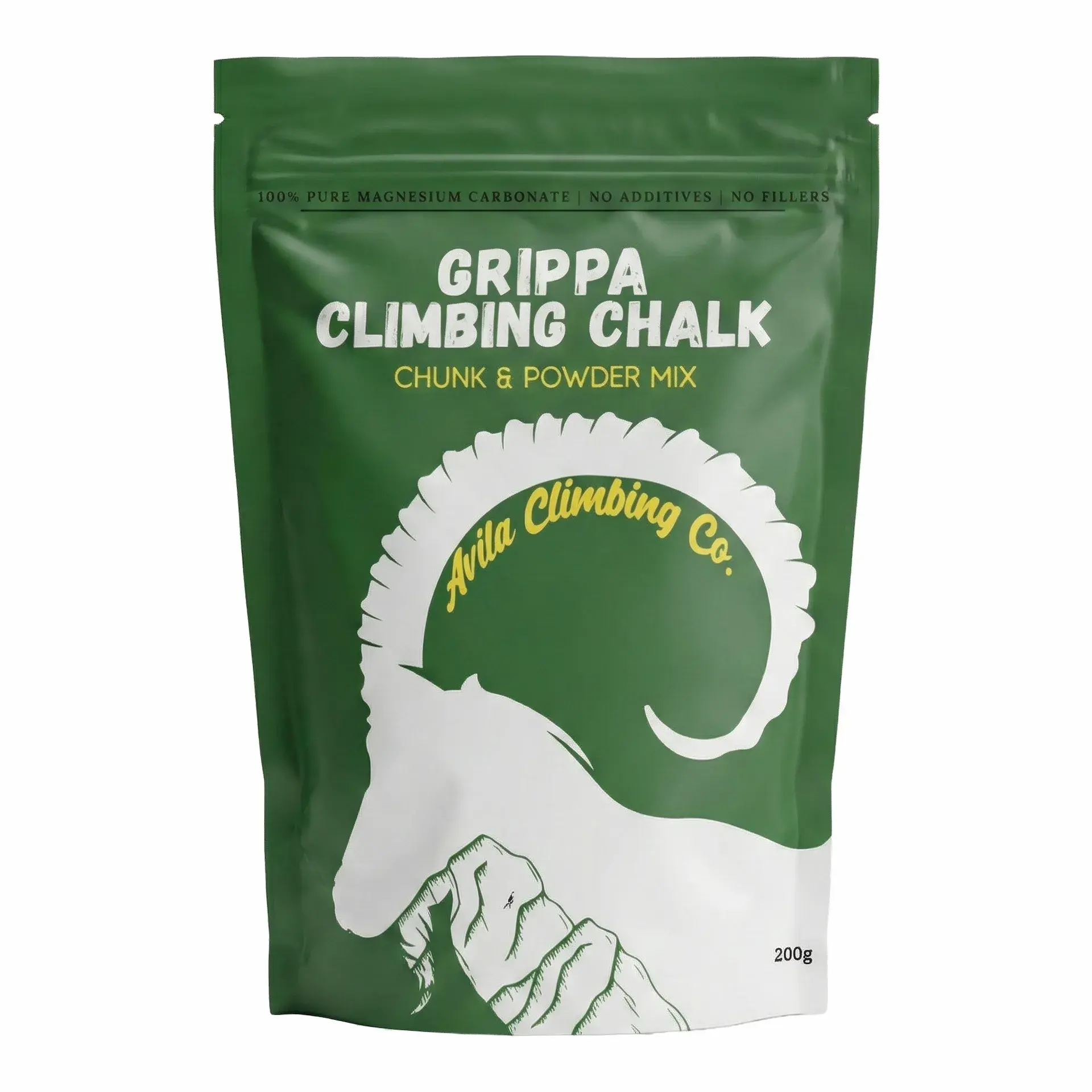 Avila Climbing Co. Climbing Chalk 200g Chunky Powder, 100% Magnesium Performance Friction Gymnastics Chalk- Ultra Grip for lifting, Rock Climbing, Gym, Weights & More! Long Lasting & Skin Friendly