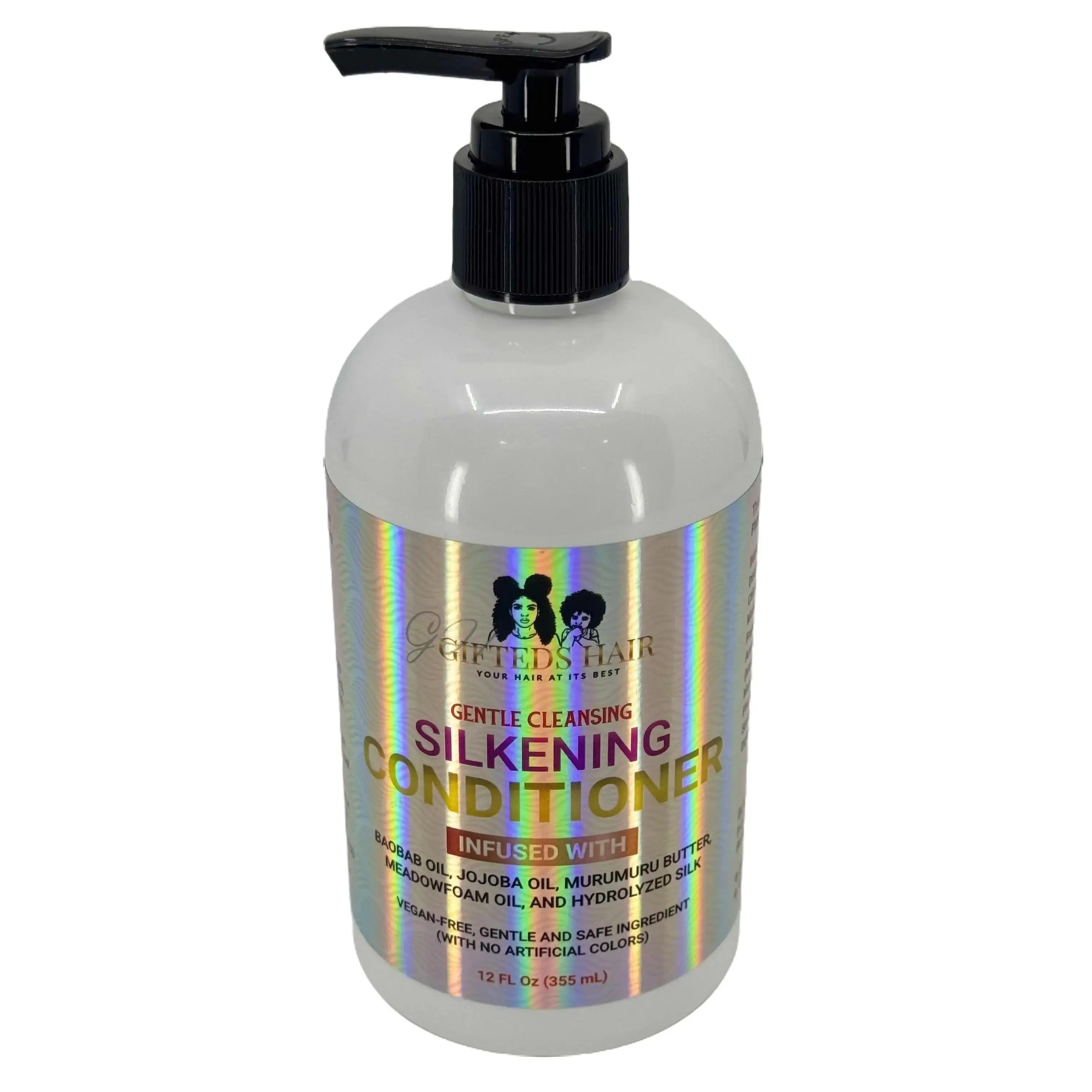 Gentle Cleansing Silkening Hair Conditioner - Liquid, Hydrating Moisturizer, Jojoba Oil, Hydrolyzed Silk, Oil Control, Safe for Any Hair Type, safe for kids, Gifted Cosmetics