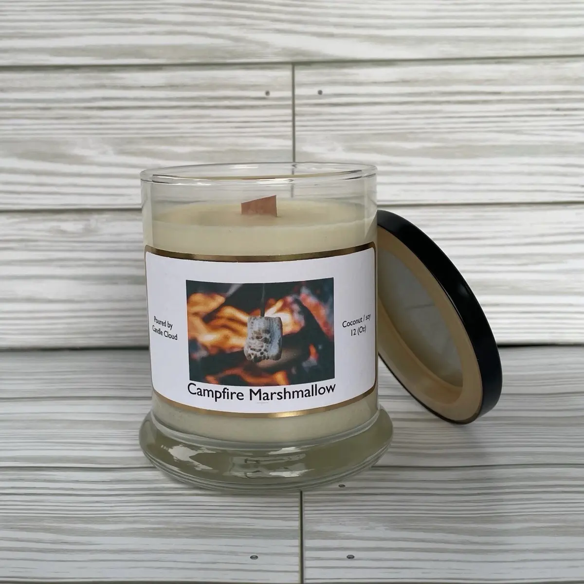 Candle Cloud-Campfire Marshmallow Aroma Cozy Scent Wood Wick Candles