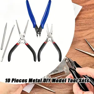 A set of 10 Metal Model DIY Tool Sets Tab Edge Cylinder Cone Shape Bending Assist Tools Multi-functional Model Bending Kits for 3D Metal Jigsaw Puzzles AssemblyPhotoetch Men Farther Gift