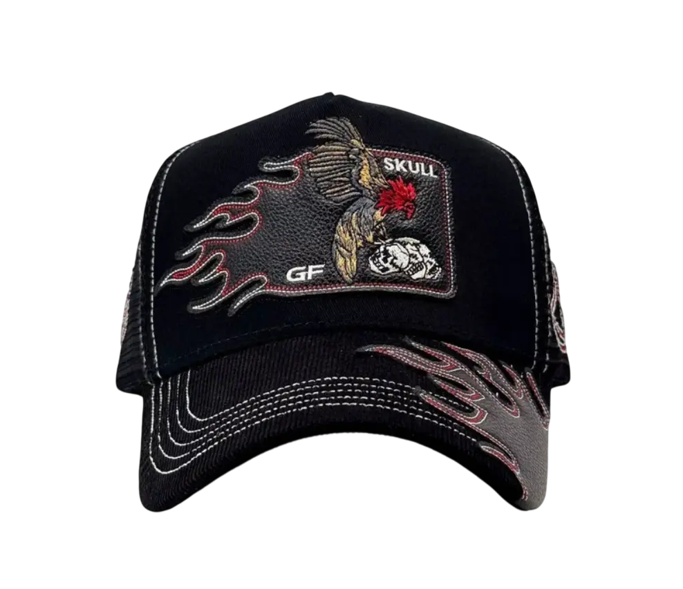 GALLO FINO GALLERO SKULL BLACK SNAPBACK HAT FULL SET GFSKULL BLKRD