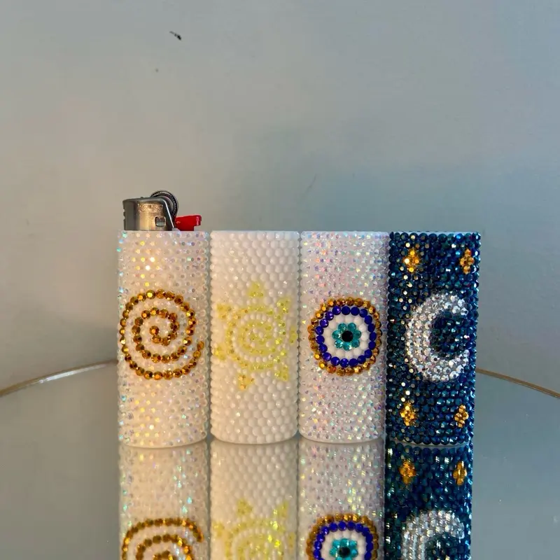 Reusable Rhinestone Lighter Case Spiritual Collection