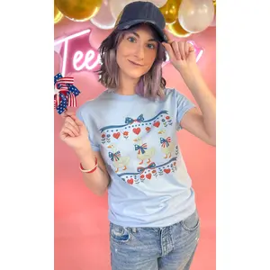 Waddling With Freedom Goose Patriotic Graphic T-Shirt