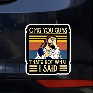 Cartoon Jesus Pattern Car Sticker, Car ExteriorDecorative Stickers, Multipurpose Self Adhesive Decal for Car Bumper,Phone, Laptop, Skateboard, Scrapbook Sticker Decals, Sticker for Car