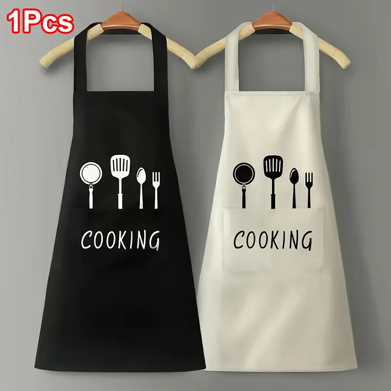 [Stylish Polyester Apron] Unisex, Size-Universal for Tea Coffee Shops, Waterproof Oil-Resistant Chef Apron with Pockets, Durable Design, Perfect Gift for Baking and Cooking, Kitchen Enthusiasts, Kitchen Cooking Aprons