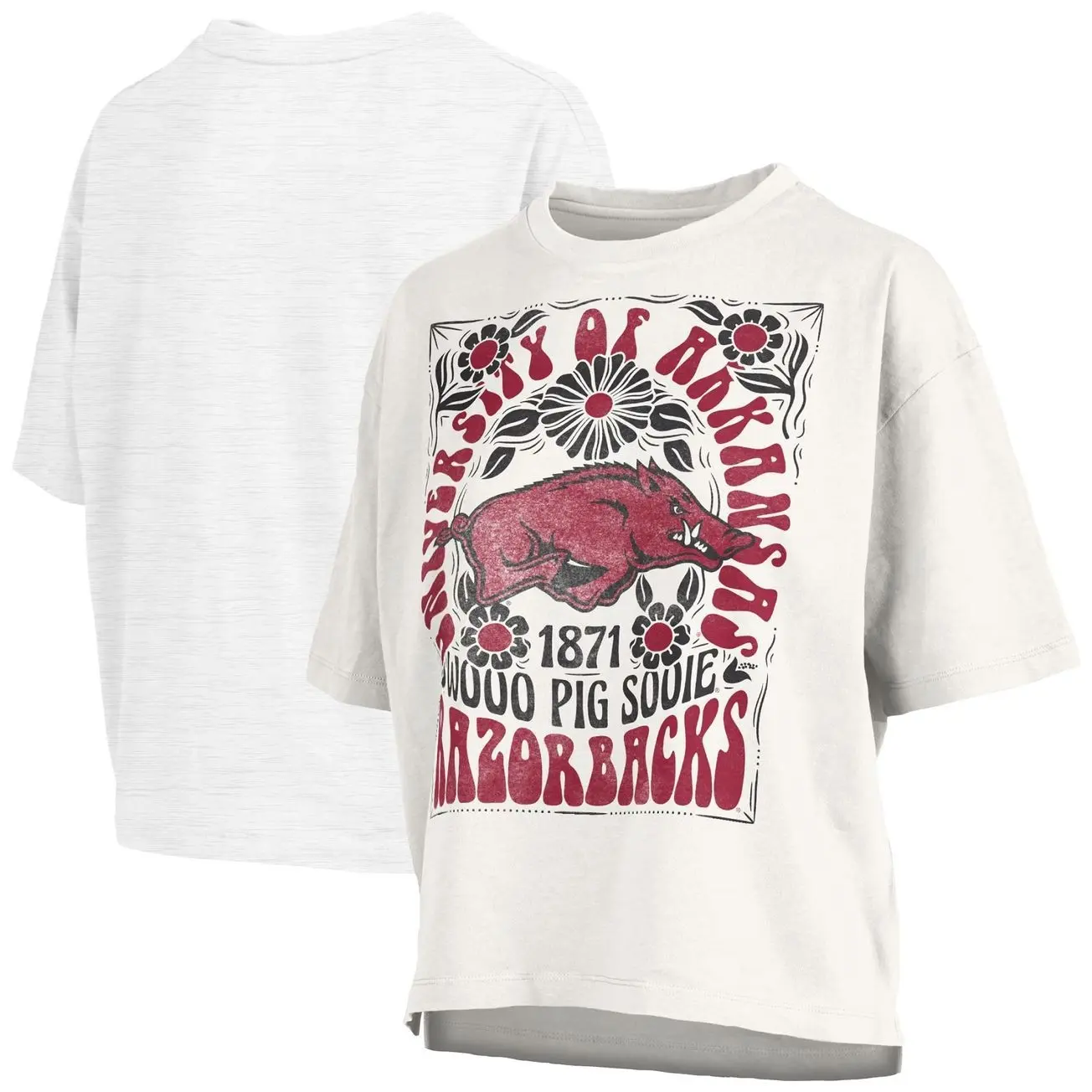 Arkansas Razorbacks Pressbox Women's Harmony Oversized T-Shirt - White