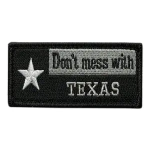 Texas Flag Don't Mess with Texas Patch [3.0 X 1.5 - Hook Fastener -01Z]
