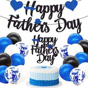 Father’s Day Decoration Kit with Glitter Garland, Cake Topper & Photo Props