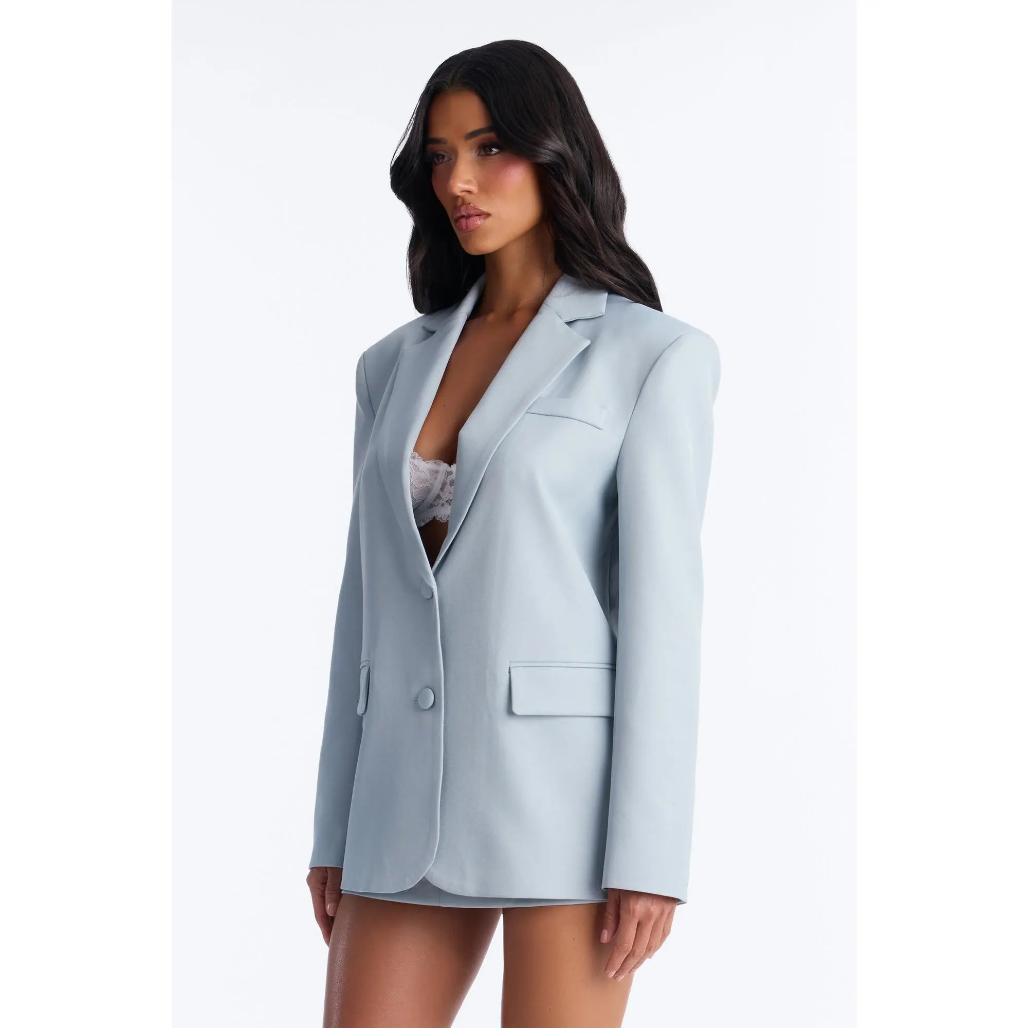 Eternal Muse Oversized Blazer - Light Blue