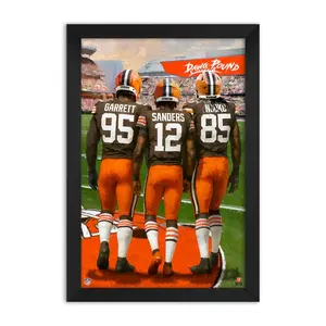 Cleveland Poster, Garrett Sanders Njoku Football Wall Art Fan Gift, No Frame
