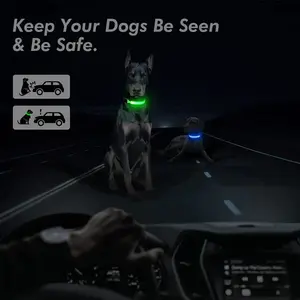 LED Adjustable Dog Collar Blinking Flashing Light up Glow Pets Safety Waterproof Does not apply