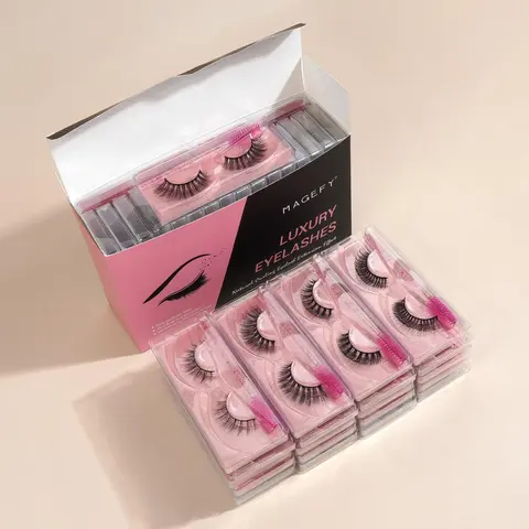 Fluffy & Thick False Eyelashes with Disposable Eyelash Brush, 20 Pairs Natural Curling Strip Lashes, Volumized Fake Eyelashes, Eyelashes Extensions Kit, Diy Lash Kit, Cosmetics, False Eyelashes Set, Voluminous False Eyelashes
