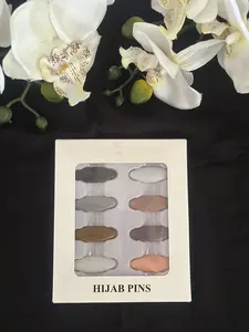 Hijab Pins - Multi Color Design with 8 Pins in Assorted Colors