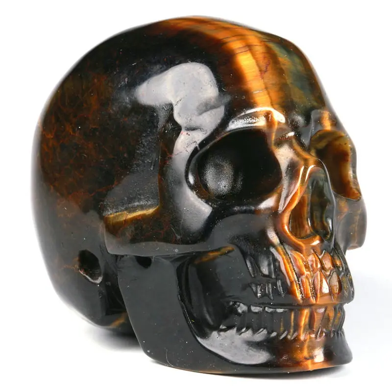2.0 " Tiger Iron Eye Carved Crystal Skull, Super Realistic, Crystal Healing