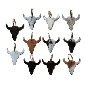 Steer Head Hair On Cowhide Keychain