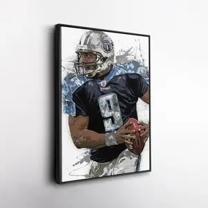 Steve McNair Tennessee Titans Football Wall Art Framed Poster Man Cave Decor Sports Gift for Titans Fans