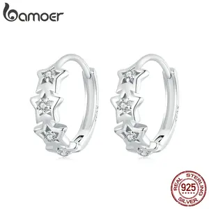 925 Sterling Silver Star-Shaped Earrings Stackable Star CZ Ear Buckles for Women & Girls Fine Jewelry DIY Gifts