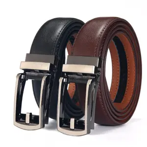 Men's Click Ratchet Belt Dress with Sliding Buckle Adjustable Trim to Exact Fit size 28"-45" ratcheting